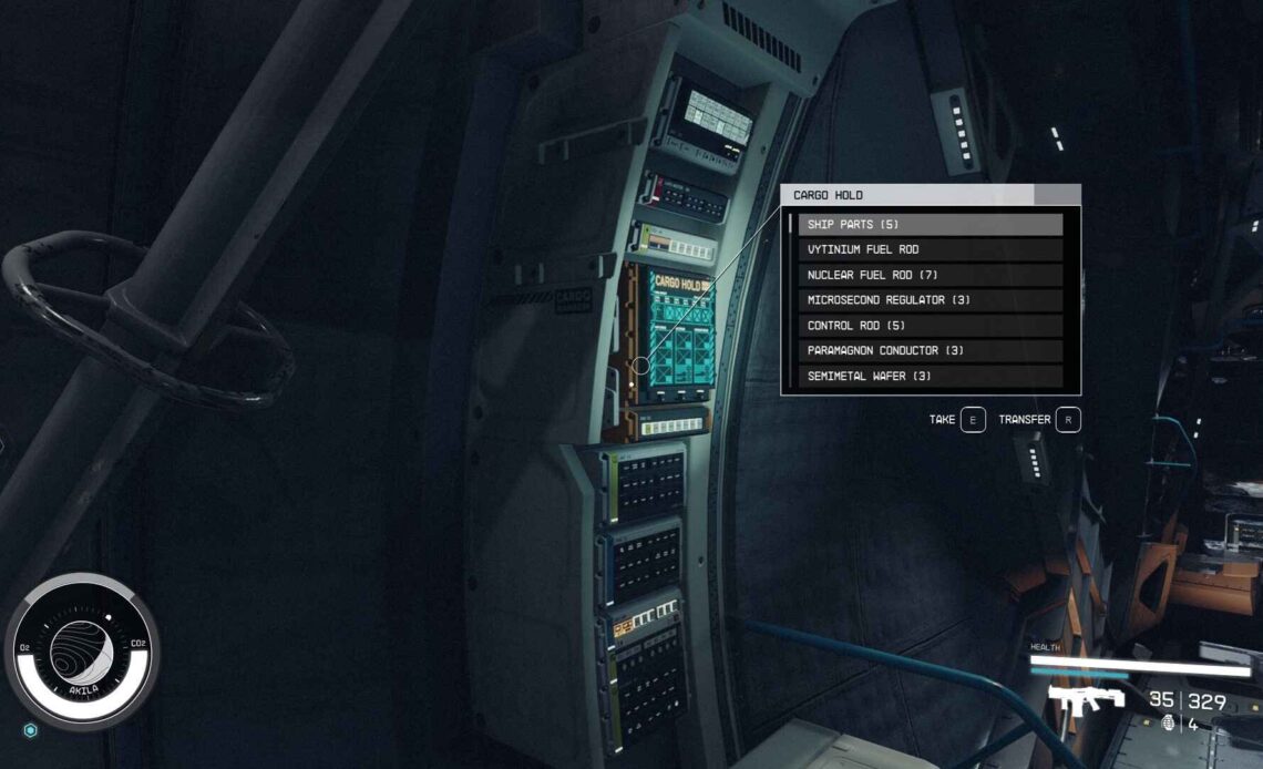 Starfield Spaceship Cargo Hold