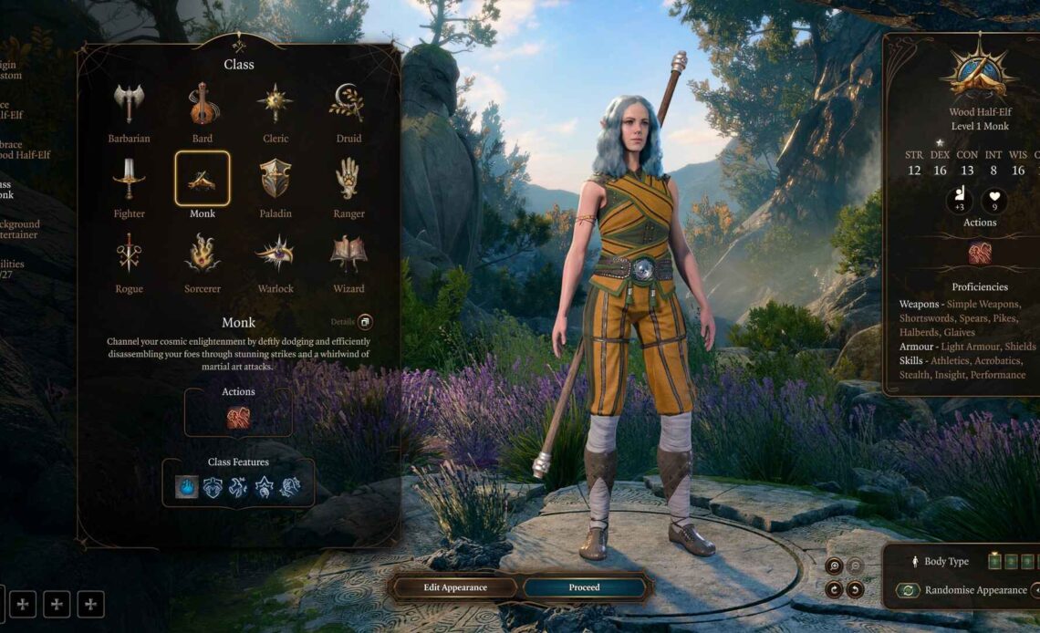 Best Baldur’s Gate 3 Monk Way of Shadow Build Guide