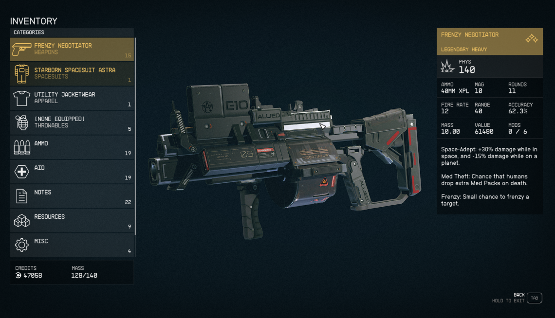 Starfield Inventory Management