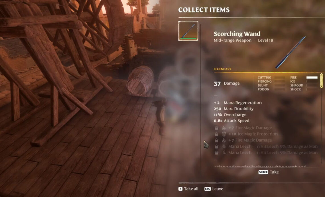 Enshrouded - Scorching Wand - Legendary Weapon