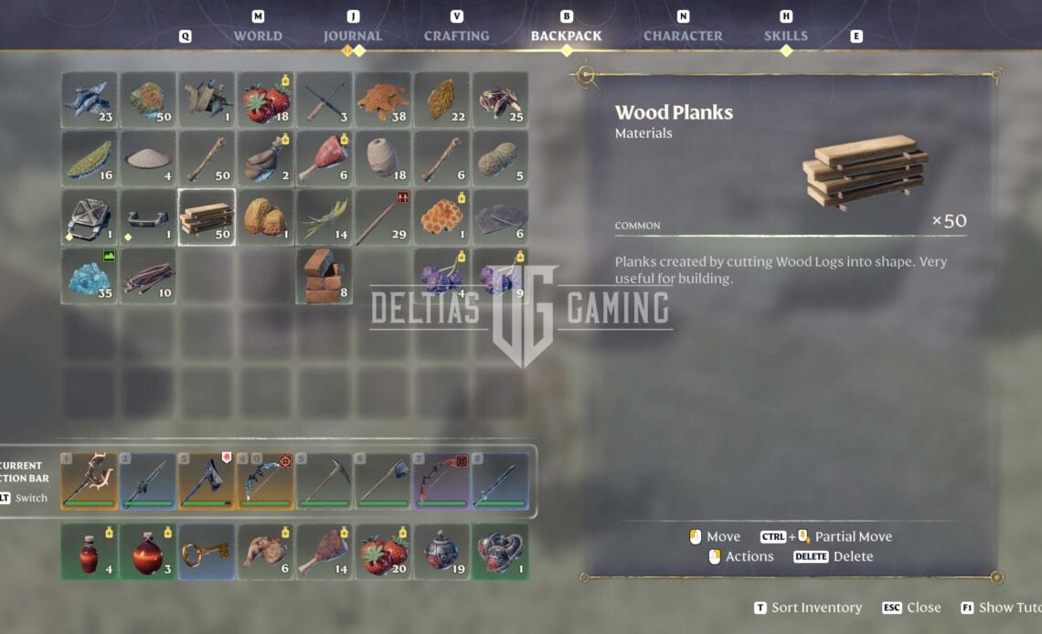 Enshrouded Wood Planks tooltip