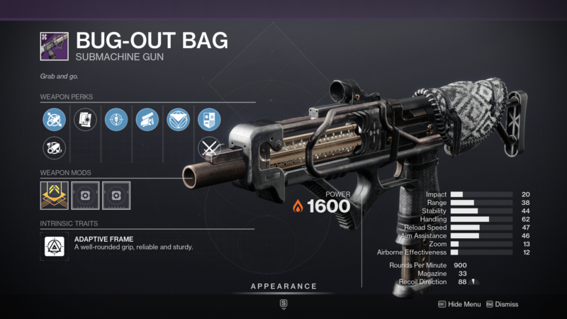 Borsa Bug-Out di Destiny 2 God Roll e come ottenerla