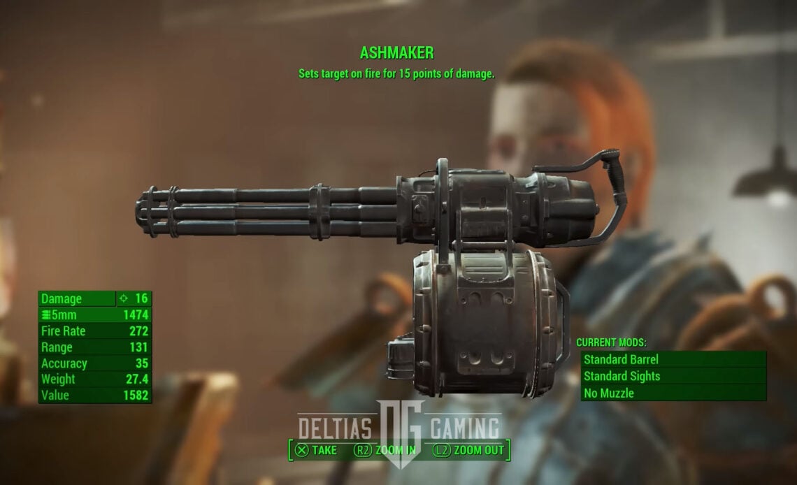 Fallout 4 Ashmaker stats tooltip