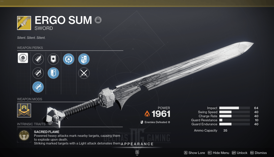 Destiny 2 Ergo Sum God Roll and How to Get