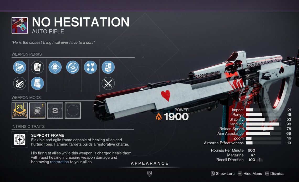 Destiny 2 No Hesitation Auto Rifle