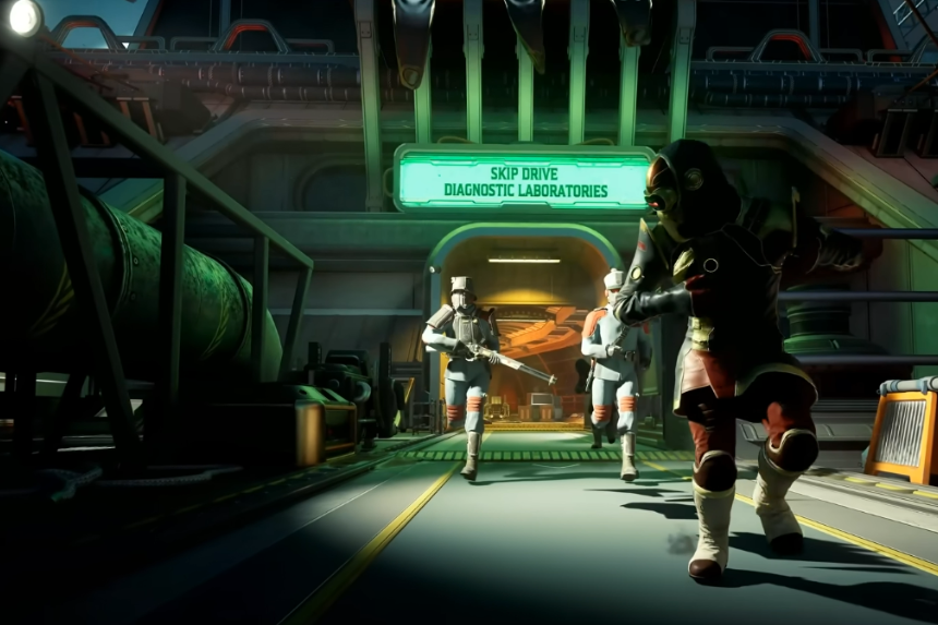 La ricerca di Medici all'interno di Borders in The Outer Worlds 2