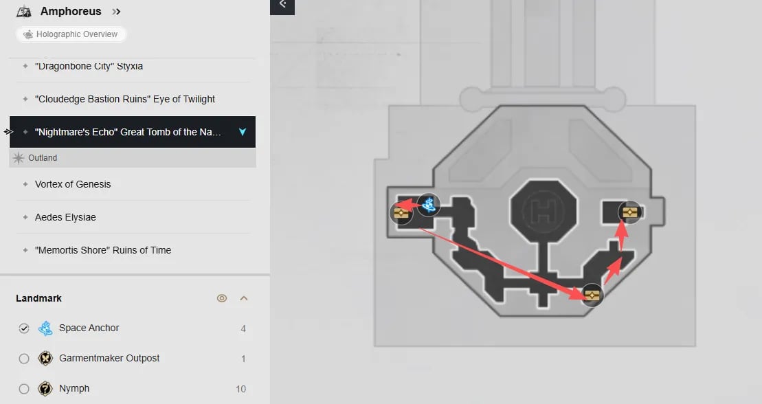 HSR 3.7 Tutte le posizioni dei forzieri del tesoro