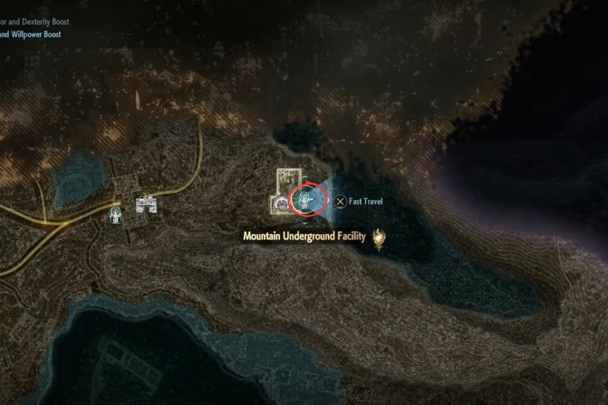 Come trovare il jammer della mappa della struttura sotterranea della montagna in Code Vein 2