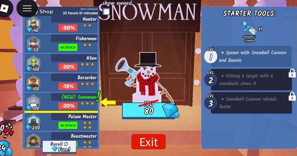 99 Nights in the Forest Snowman guide