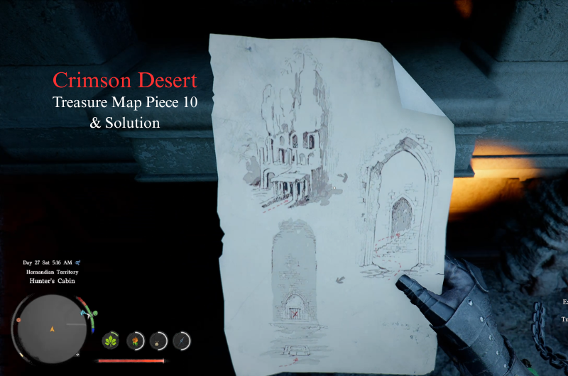 Hidden Treasure Map Piece 10 Location & Solution - Crimson Desert