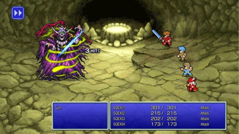 Un combattimento di Final Fantasy Pixel Remaster
