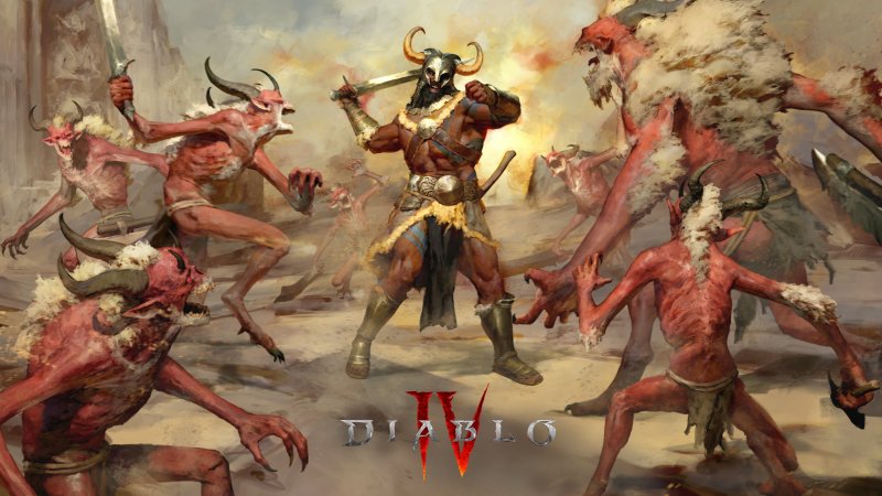 Un artwork ufficiale del Barbaro di Diablo 4