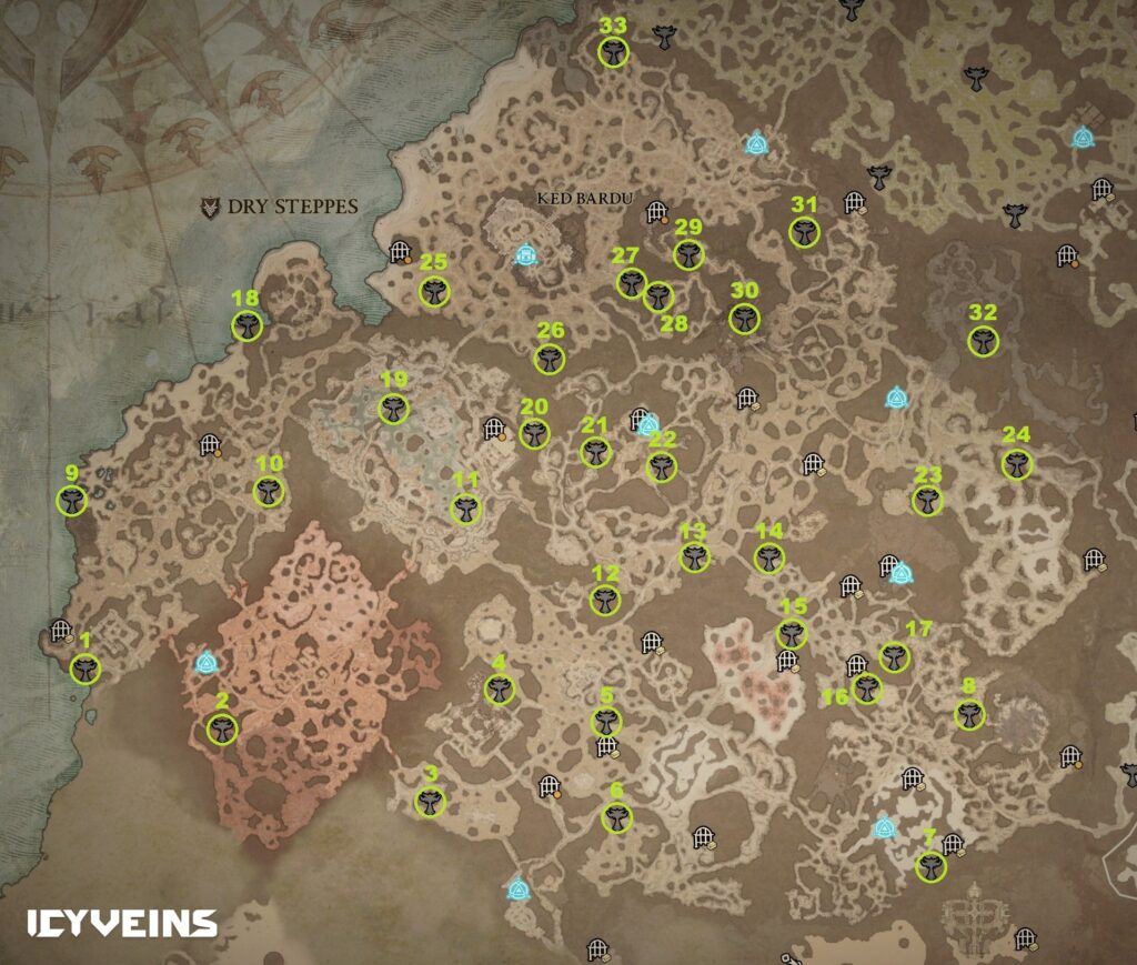 Dry Steppes Altar of Lilith Locations Diablo 4
