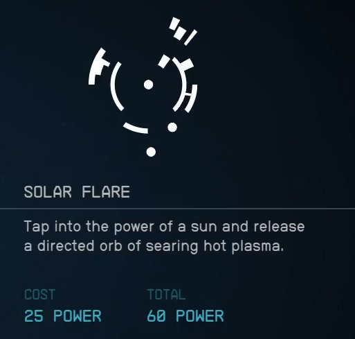 Potenza del brillamento solare di Starfield