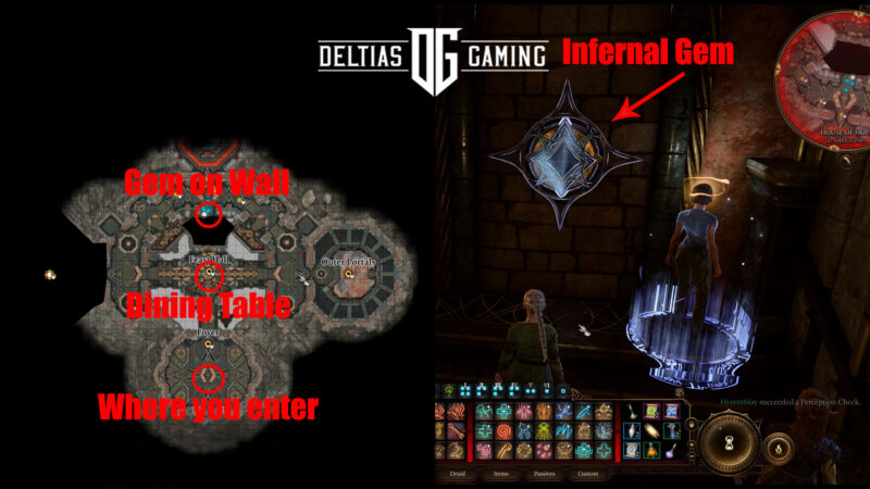 Ingresso della gemma infernale del casco Helldusk di Baldur's Gate 3