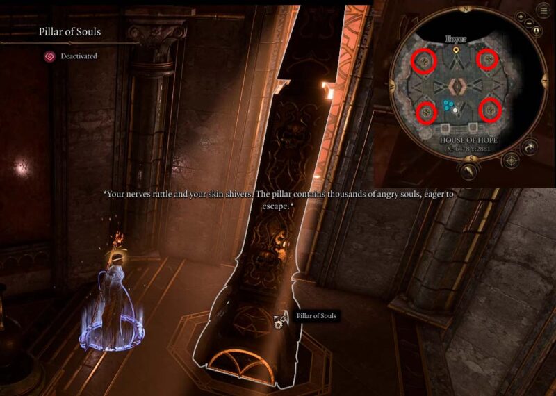 Baldur's Gate 3 Pilastro delle anime nella Casa della Speranza