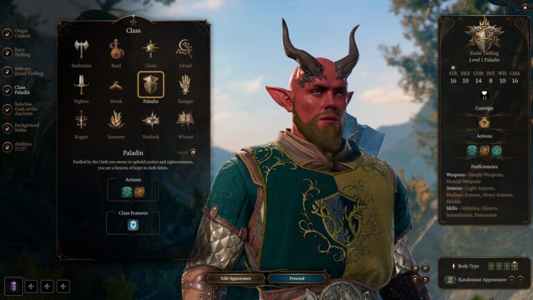 BG3 Oath of the Ancients Paladin Build