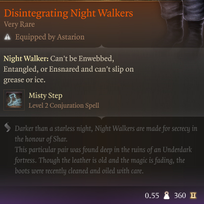 Stivali BG3 Disintegrating Night Walkers