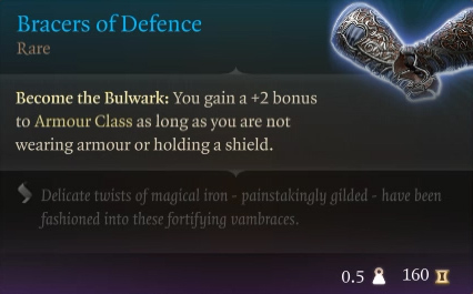 Baldur's Gate 3 Bracciali della difesa