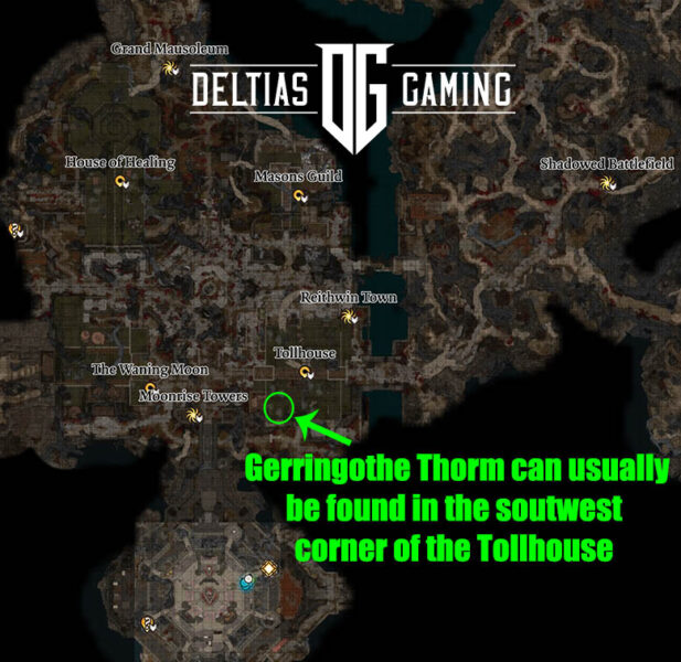 Mappa della posizione di Baldur's Gate 3 Gerringothe Thorm