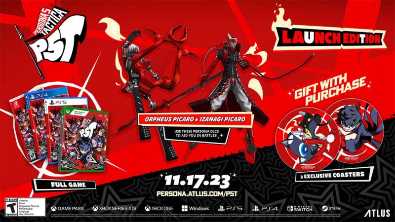 Persona 5 Tactica Launch Edition disponibile su PS5, PS4, console Xbox e Nintendo Switch