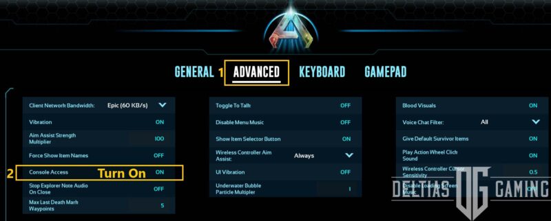 Come attivare il menu dei comandi della console - ARK Survival Ascended