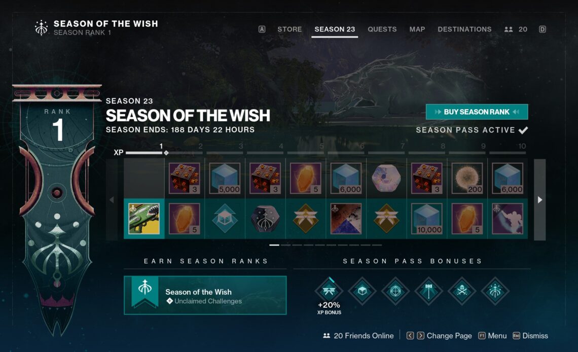 D2 Season Pass Rewards - Season of the Wish