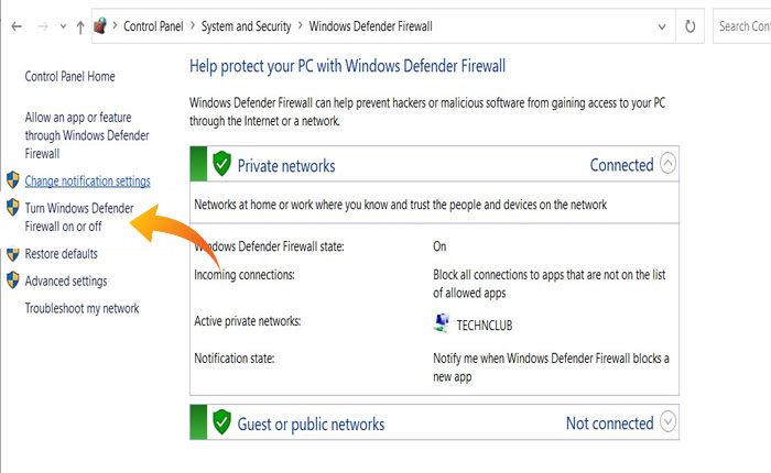 firewall di Windows Defender