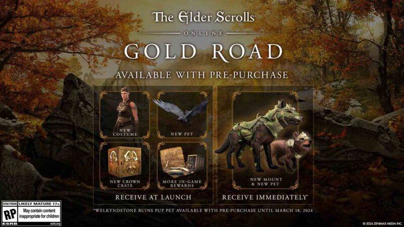Premi per il preacquisto del capitolo Gold Road di ESO Elder Scrolls Online Gold Road Chapter - Tutto ciò che sappiamo