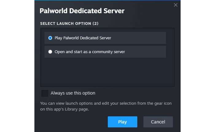 Gioca al server dedicato Palworld