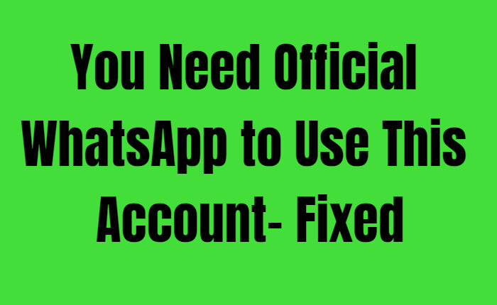 You Need The Official WhatsApp to Use This Account