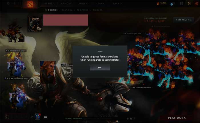 Dota 2 Unable to Queue for Matchmaking