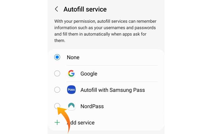 La compilazione automatica NordPass non funziona su Android e Chrome