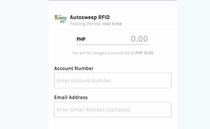 Carica Autosweep utilizzando GCash