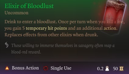 Elisir della sete di sangue - Baldur's Gate 3