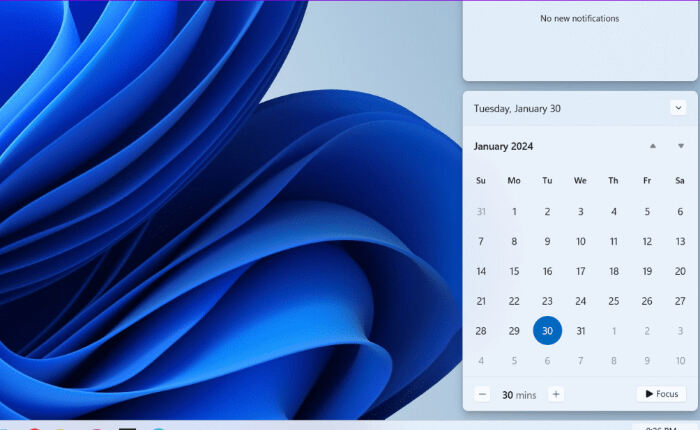 Applicazione Calendario di Windows 11