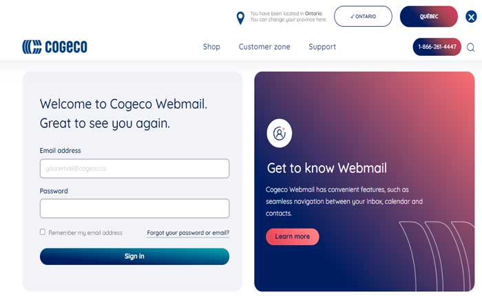 Webmail Cogeco non funzionante