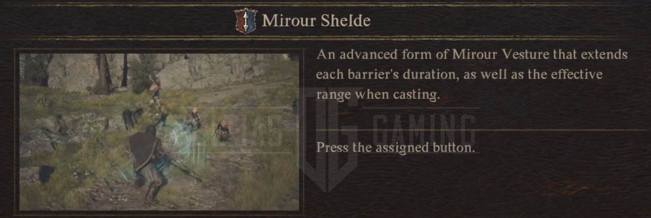 Dragon's Dogma 2 Mirour Shield Abilità mitica di lancia