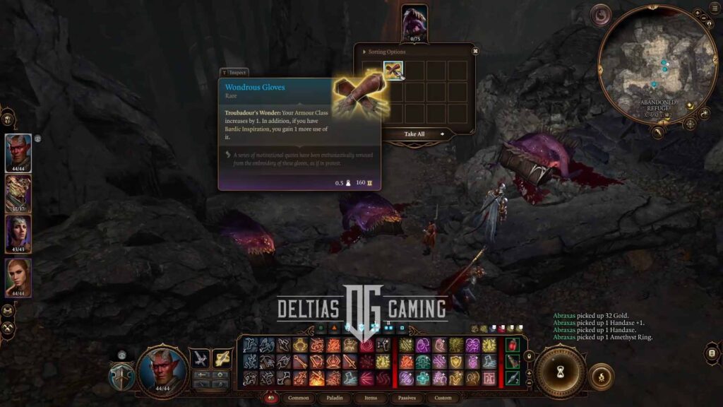 BG3 Looting the Wondrous Gloves from Mimics in Grymforge