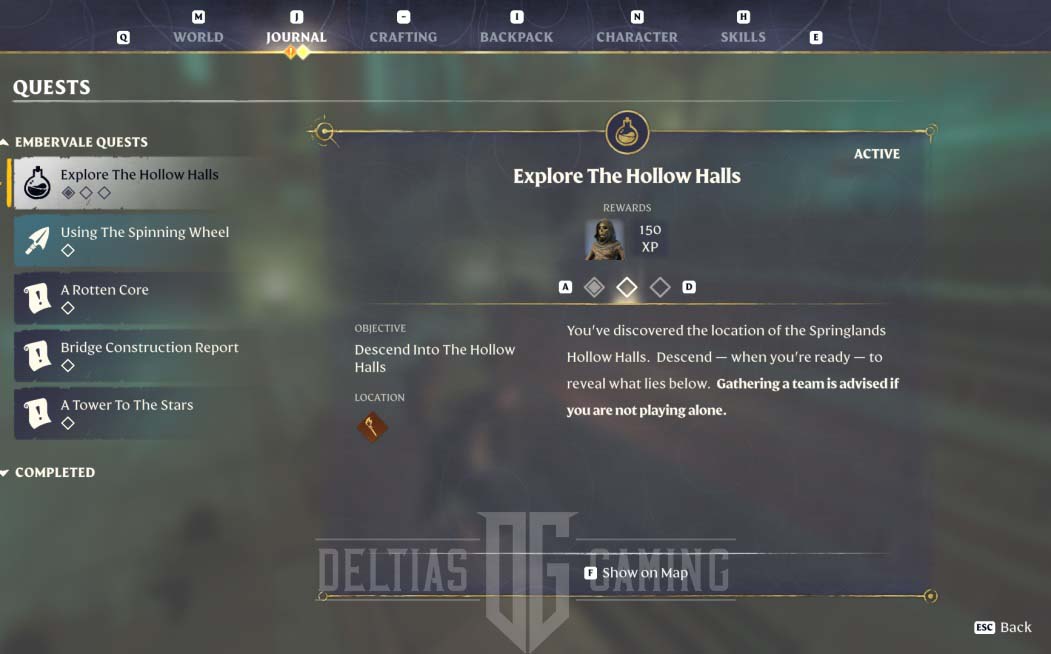 Enshrouded: guida al registro delle missioni di Hollow Halls e sblocco del sopravvissuto del negromante