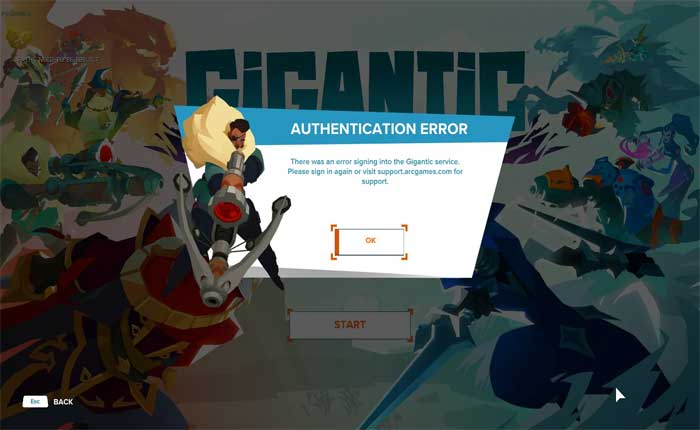 Gigantic Authentication Error