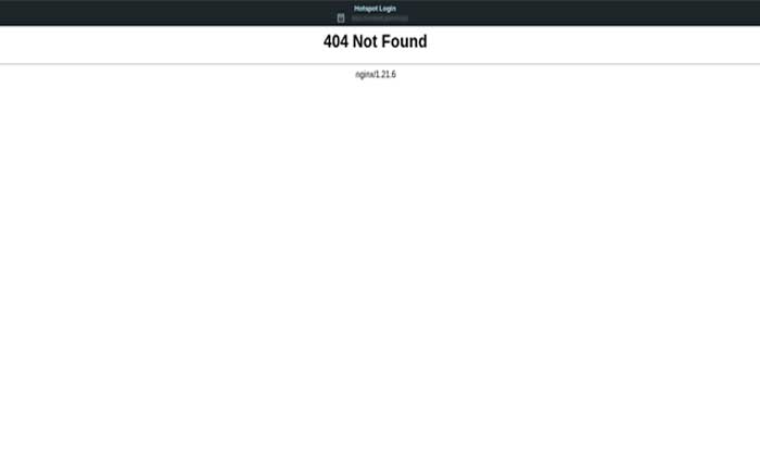 Hotspot Login 404 Not Found