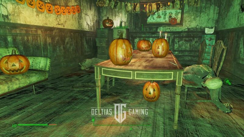 Fallout 4 All Hallows' Eve sei zucche nella stanza