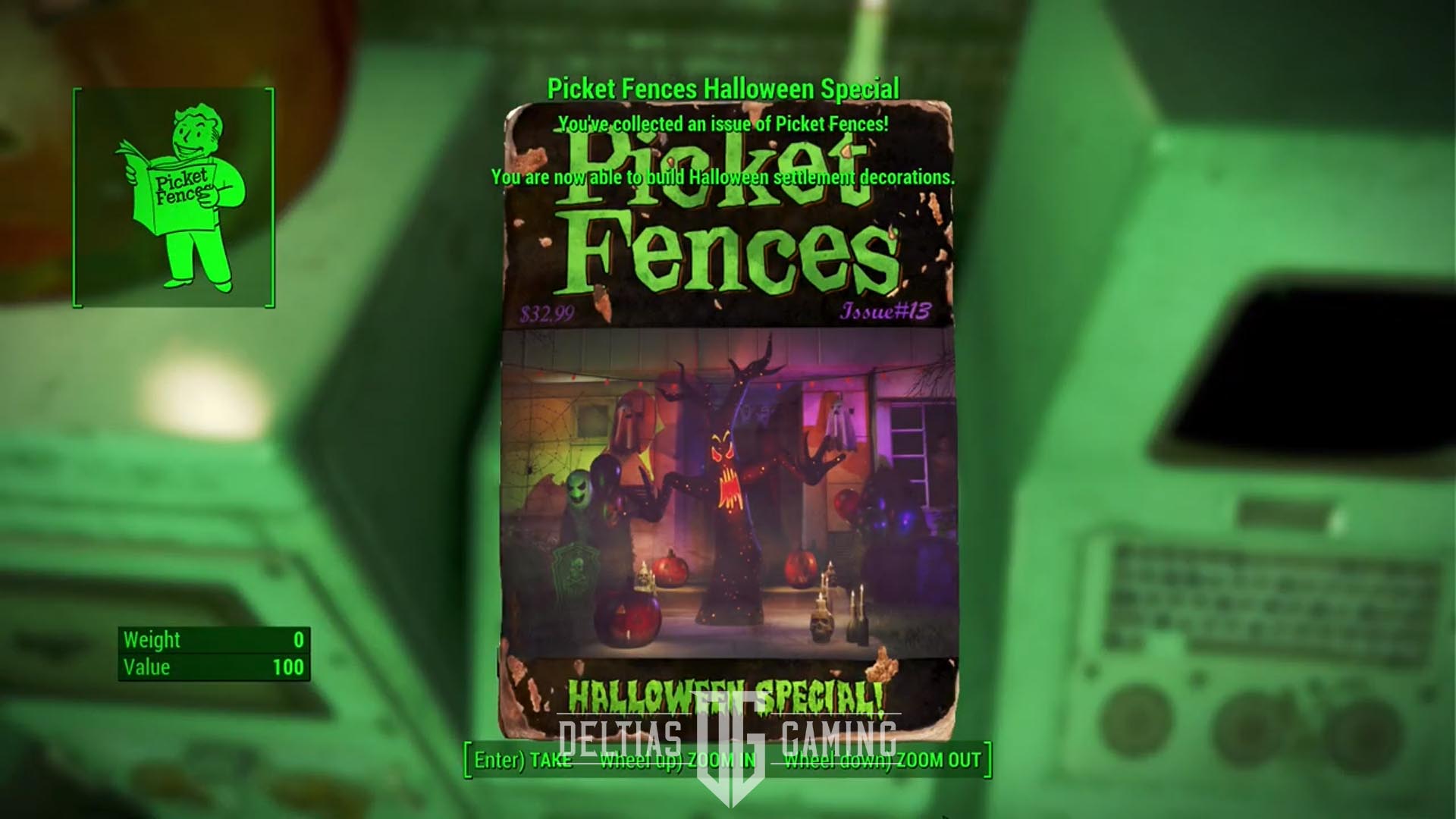 La rivista Fallout 4 All Hallows' Eve Picket Fences sblocca le decorazioni degli insediamenti di Halloween