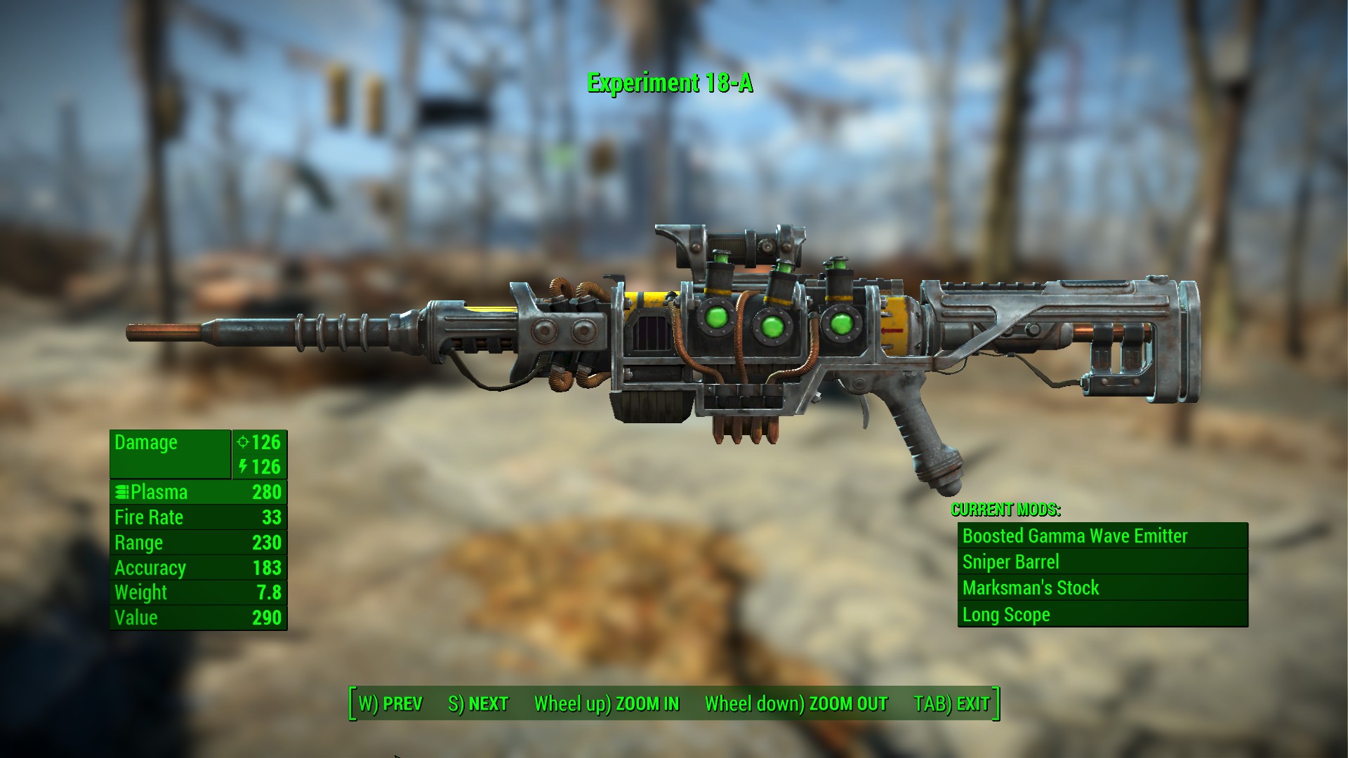 Fallout 4 Esperimento 18-A Arma al plasma
