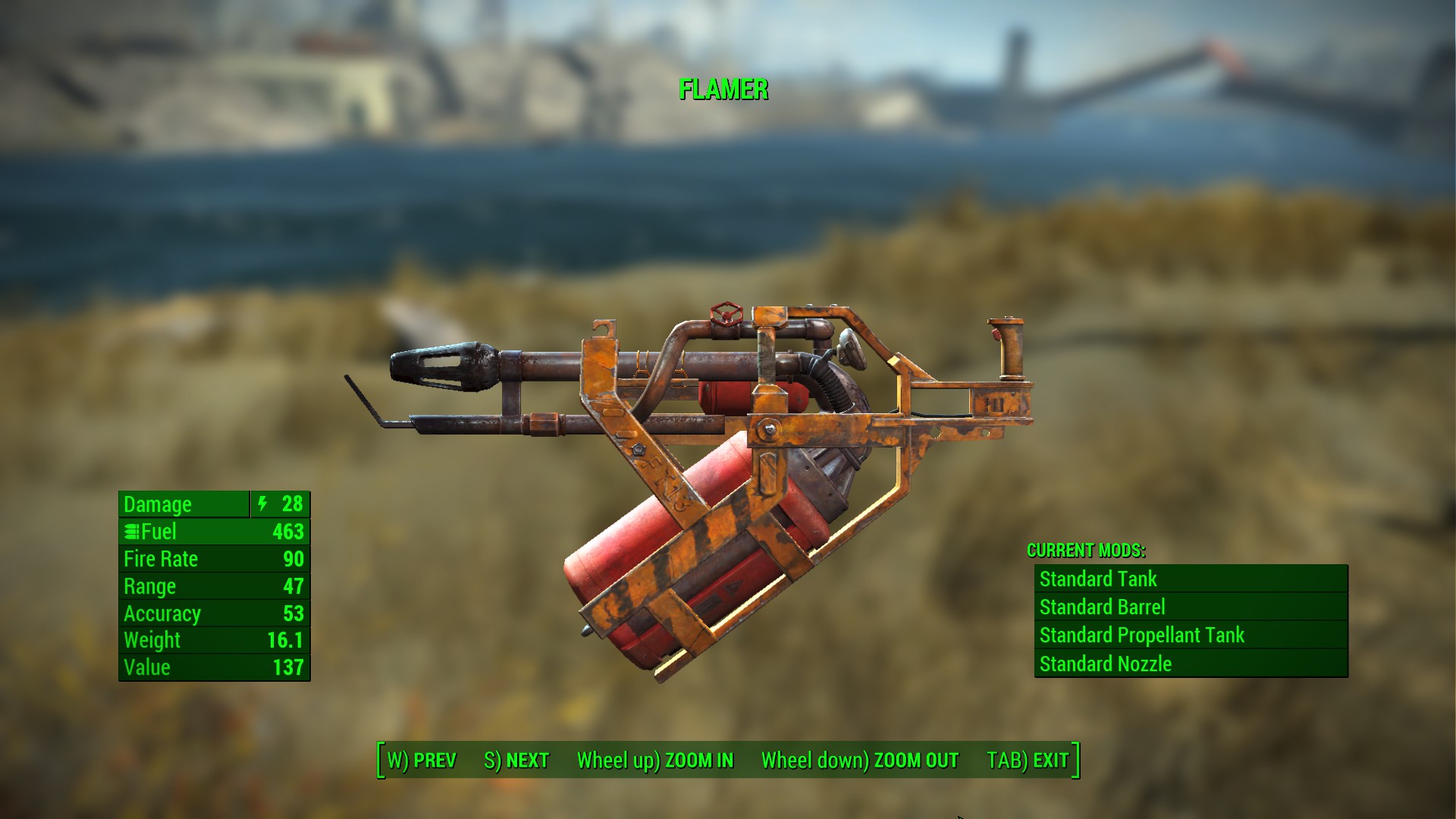 Arma pesante lanciafiamme di Fallout 4