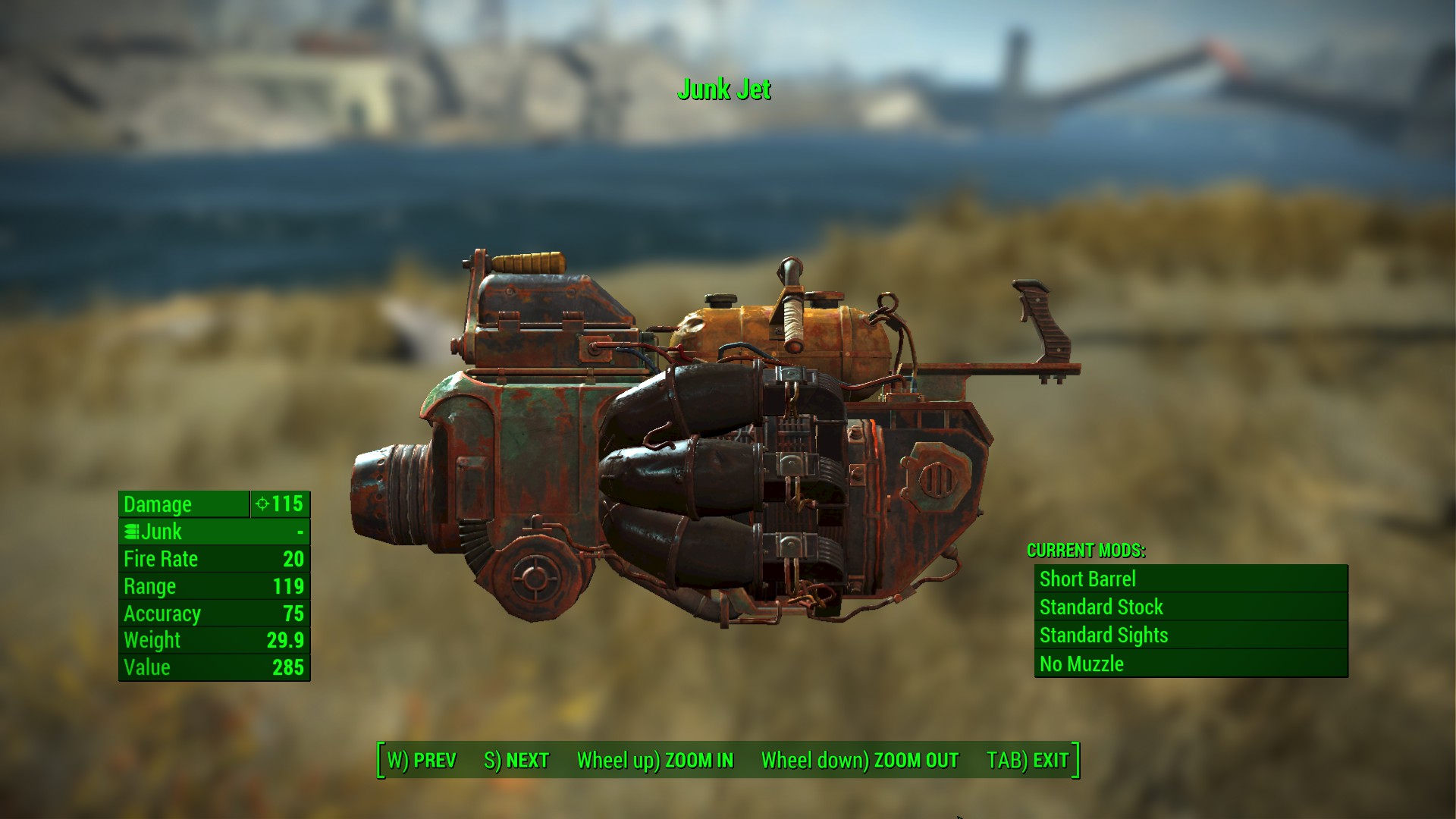 Arma pesante jet spazzatura di Fallout 4