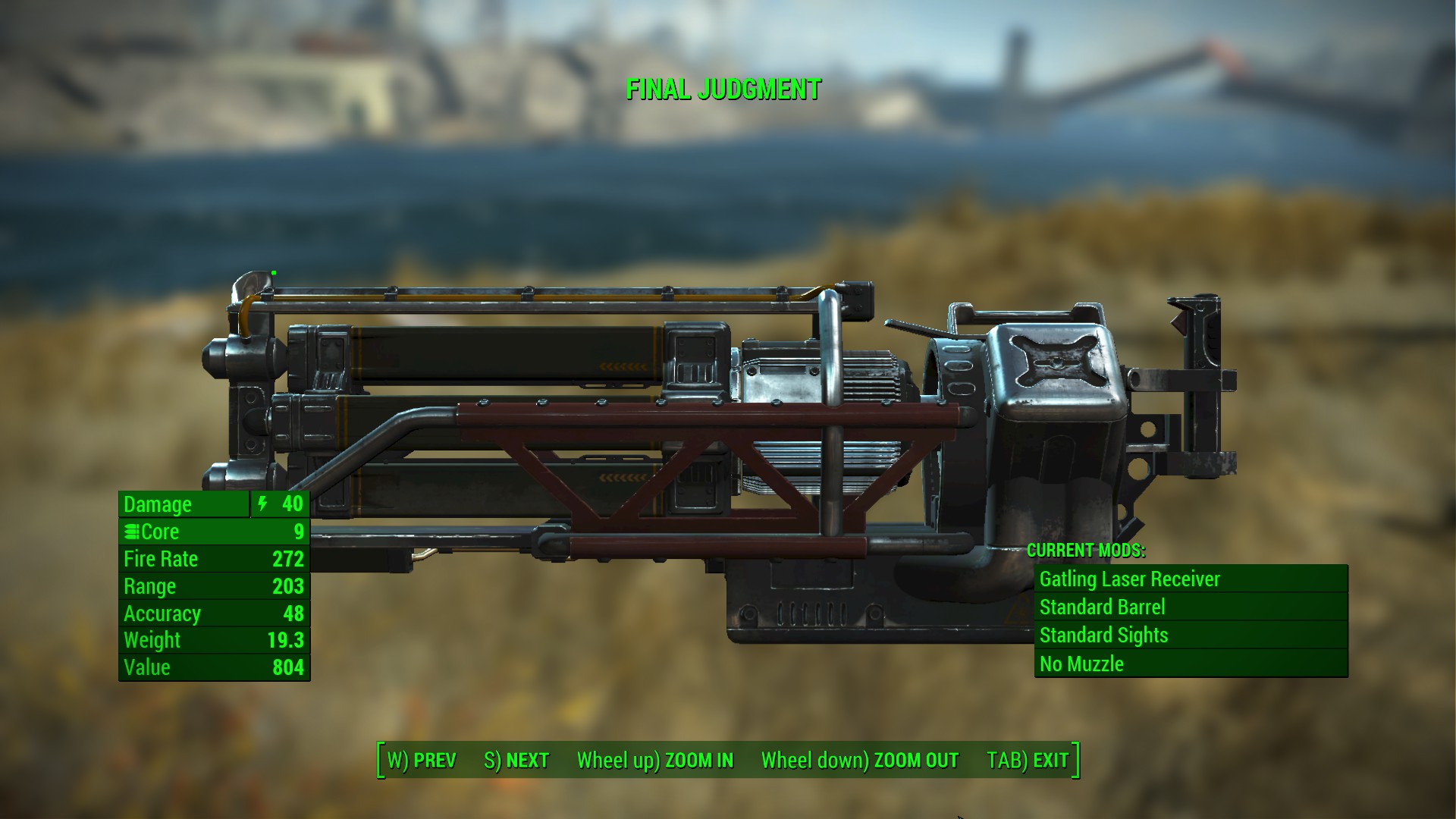 Giudizio finale della pistola laser Gatling di Fallout 4