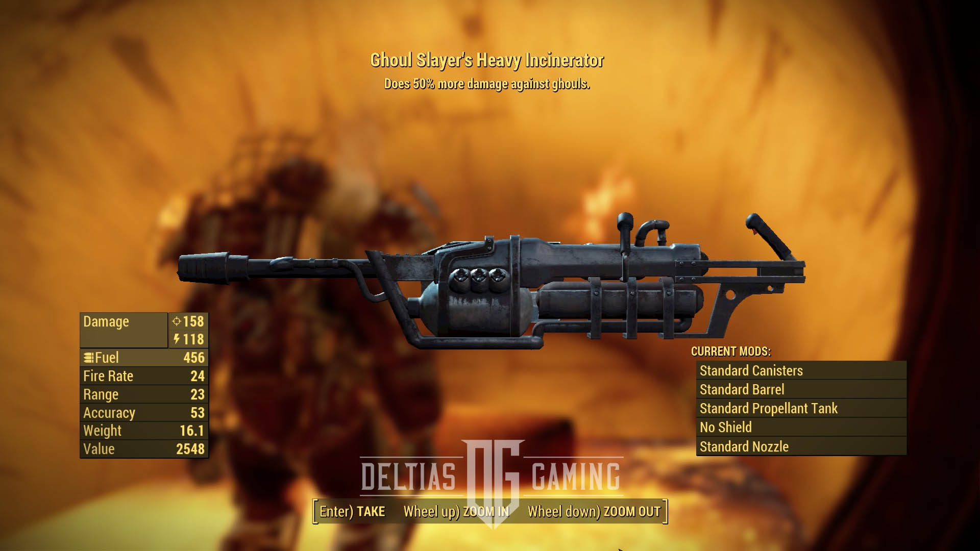 Arma inceneritore pesante di Fallout 4 Ghoul Slayer