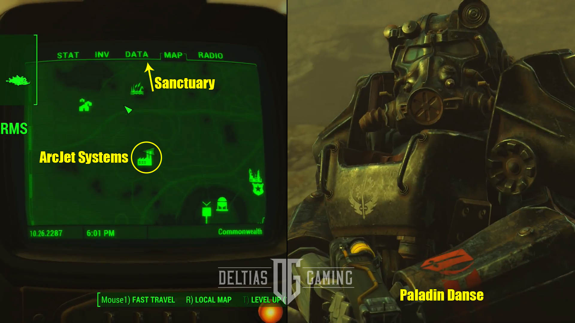 Posizione della Chiamata alle armi di Fallout 4 Paladin Danse